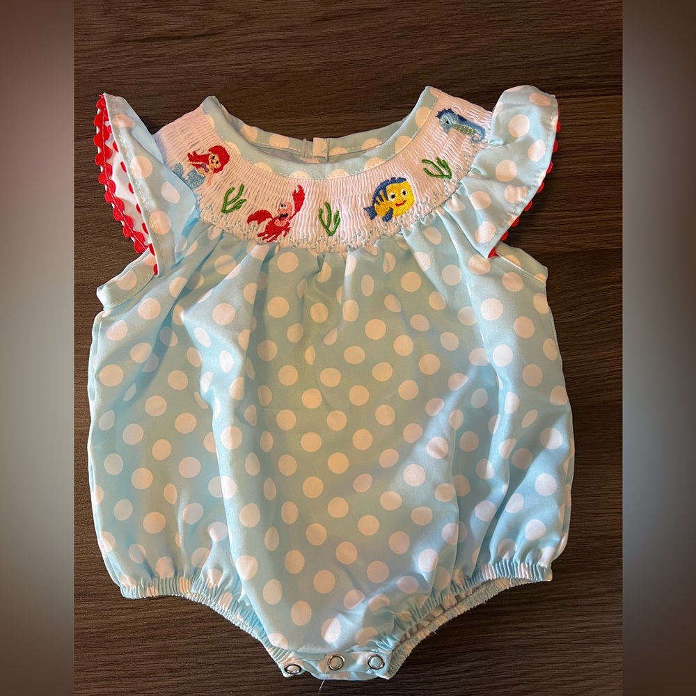 The Little Mermaid Smocked Bubble